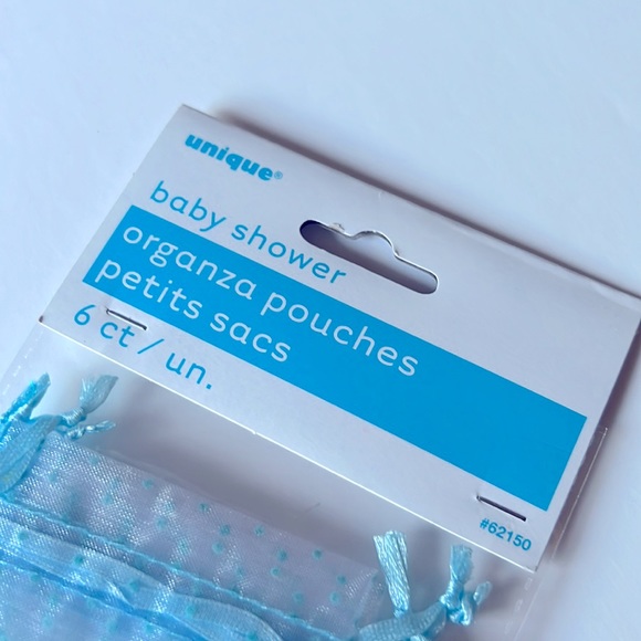 6 pcs Organza Pouches Light Blue Bags Favor Bags Treat Bags - Picture 3 of 7